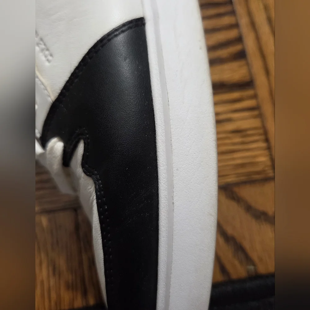 Cole Haan Women's White & Black Leather Leopard-Accent Sneaker Grand Crosscourt - Picture 11 of 16